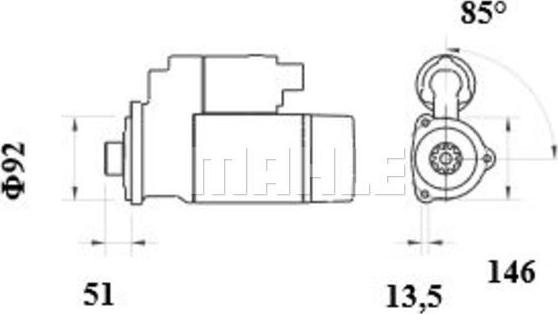 MAHLE MS 905 - Starteris autospares.lv