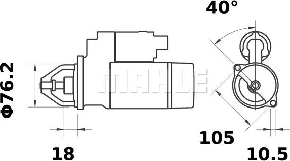 MAHLE MS 455 - Стартер www.autospares.lv