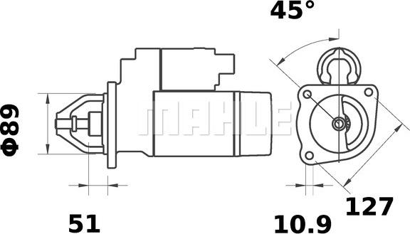 MAHLE MS 352 - Starteris autospares.lv