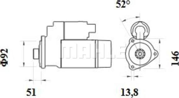 MAHLE MS 885 - Стартер www.autospares.lv