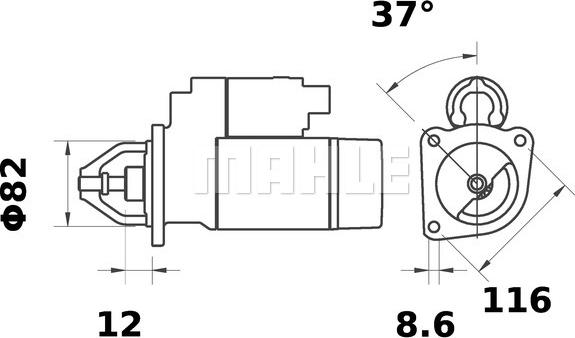 MAHLE MS 373 - Starteris autospares.lv