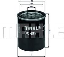 MAHLE OC 495 - Eļļas filtrs autospares.lv