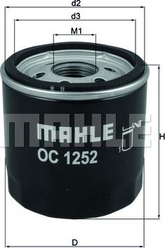 MAHLE OC 1252 - Eļļas filtrs autospares.lv