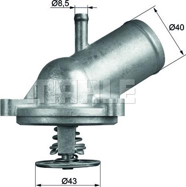 MAHLE TI 209 87D - Термостат охлаждающей жидкости / корпус www.autospares.lv