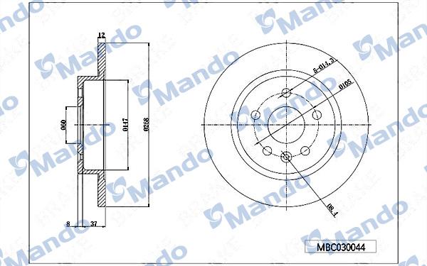 Mando MBC030044 - Bremžu diski www.autospares.lv