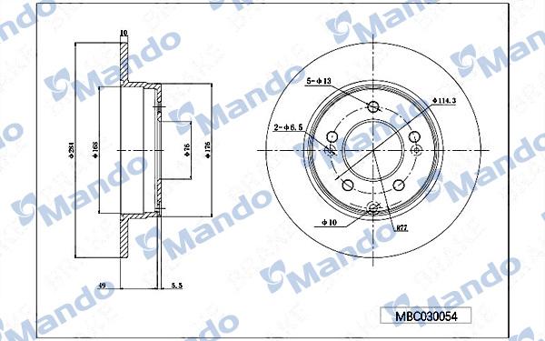 Mando MBC030054 - Bremžu diski www.autospares.lv