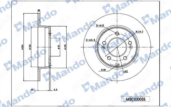 Mando MBC030055 - Bremžu diski www.autospares.lv