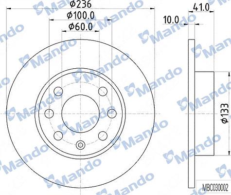 Mando MBC030002 - Bremžu diski www.autospares.lv