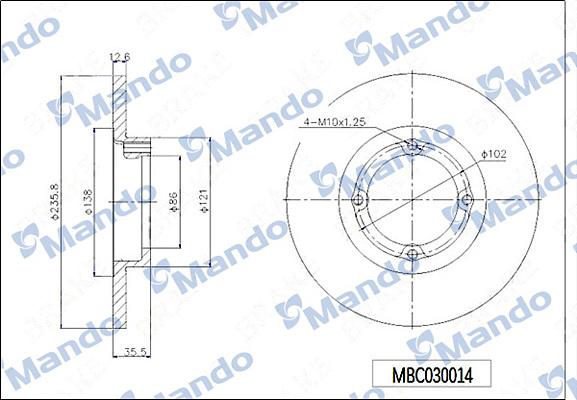 Mando MBC030014 - Bremžu diski www.autospares.lv