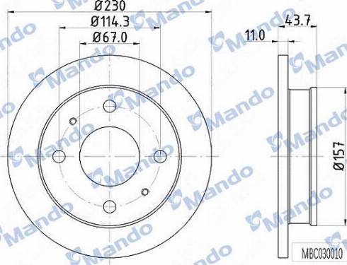 Mando MBC030010 - Bremžu diski www.autospares.lv