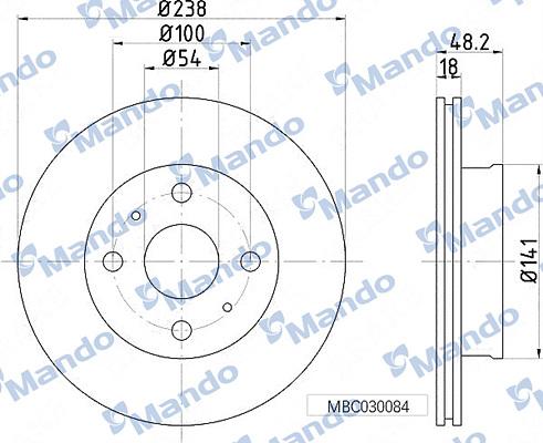 Mando MBC030084 - Bremžu diski www.autospares.lv