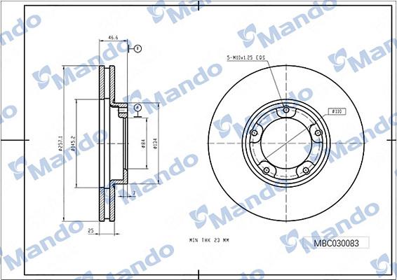 Mando MBC030083 - Bremžu diski www.autospares.lv