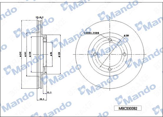 Mando MBC030082 - Bremžu diski www.autospares.lv