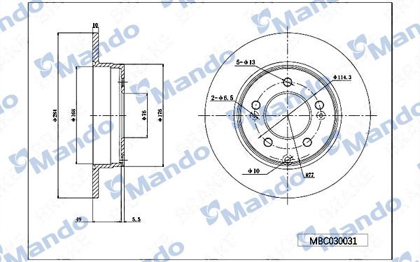 Mando MBC030031 - Bremžu diski www.autospares.lv