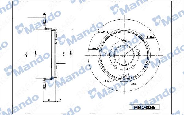 Mando MBC030038 - Bremžu diski www.autospares.lv