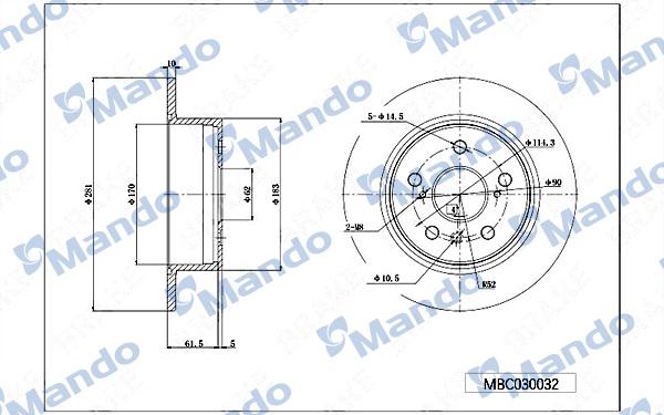 Mando MBC030032 - Bremžu diski www.autospares.lv