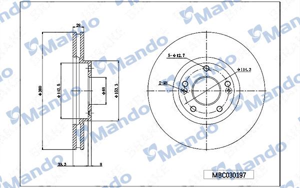 Mando MBC030197 - Bremžu diski www.autospares.lv