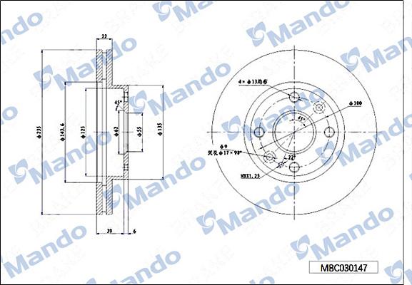 Mando MBC030147 - Bremžu diski www.autospares.lv