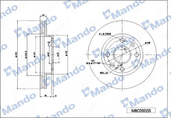 Mando MBC030155 - Bremžu diski www.autospares.lv