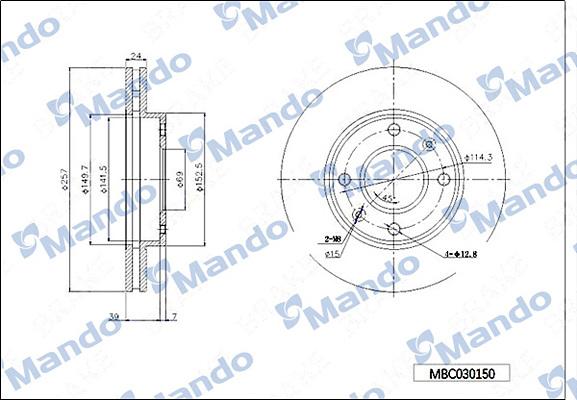 Mando MBC030150 - Bremžu diski www.autospares.lv