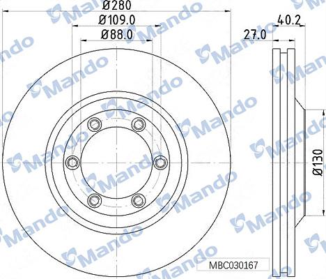 Mando MBC030167 - Bremžu diski www.autospares.lv