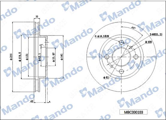 Mando MBC030103 - Bremžu diski www.autospares.lv