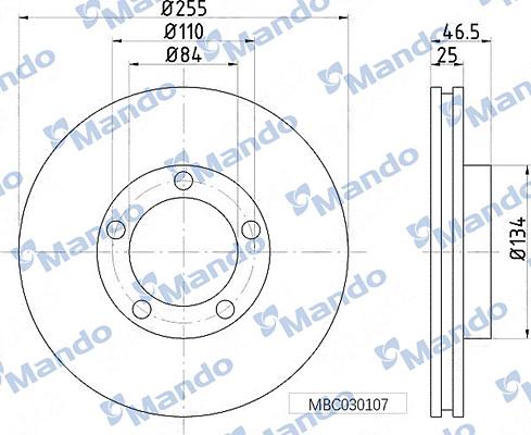 Mando MBC030107 - Bremžu diski www.autospares.lv