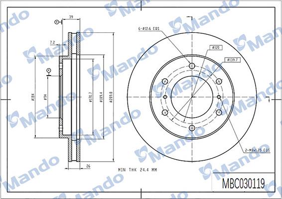 Mando MBC030119 - Bremžu diski www.autospares.lv