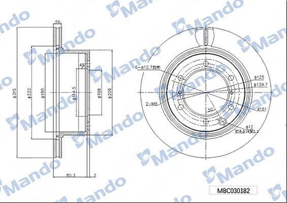 Mando MBC030182 - Bremžu diski www.autospares.lv