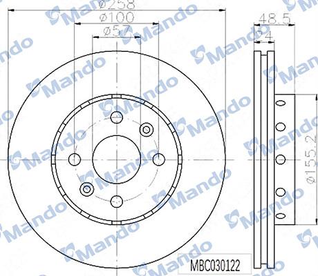 Mando MBC030122 - Bremžu diski www.autospares.lv