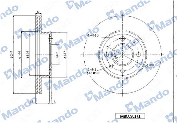 Mando MBC030171 - Bremžu diski www.autospares.lv