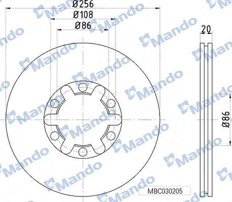 Mando MBC030205 - Bremžu diski www.autospares.lv