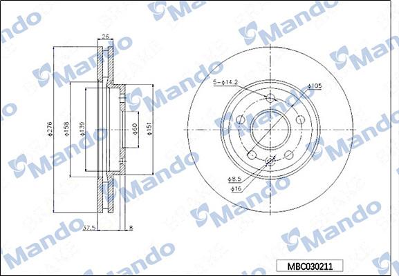 Mando MBC030211 - Bremžu diski www.autospares.lv