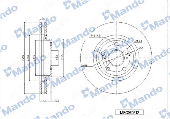 Mando MBC030212 - Bremžu diski www.autospares.lv