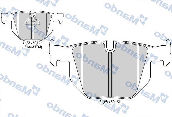 Mando MBF015922 - Bremžu uzliku kompl., Disku bremzes www.autospares.lv