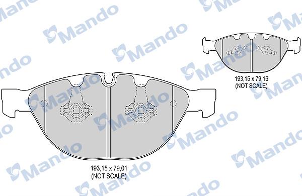 Mando MBF015411 - Bremžu uzliku kompl., Disku bremzes www.autospares.lv