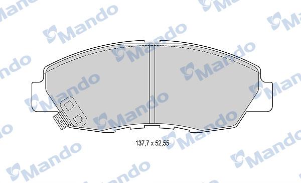 Mando MBF015534 - Тормозные колодки, дисковые, комплект www.autospares.lv