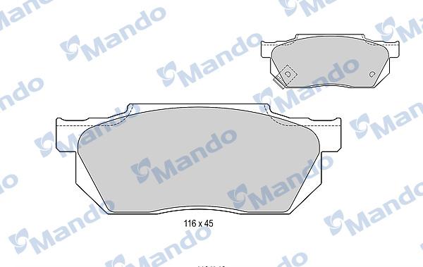 Mando MBF015530 - Тормозные колодки, дисковые, комплект www.autospares.lv