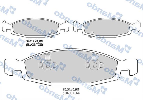 Mando MBF015576 - Bremžu uzliku kompl., Disku bremzes www.autospares.lv