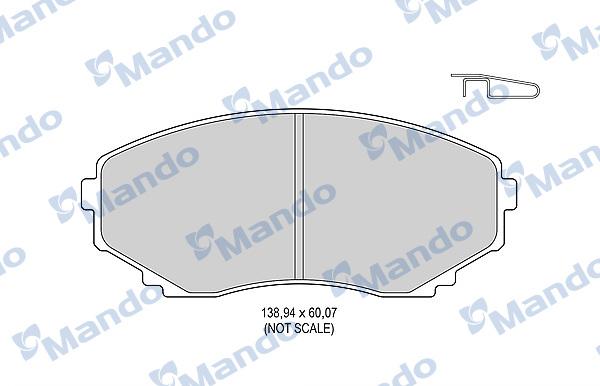 Mando MBF015626 - Тормозные колодки, дисковые, комплект www.autospares.lv