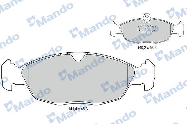 Mando MBF015094 - Тормозные колодки, дисковые, комплект www.autospares.lv