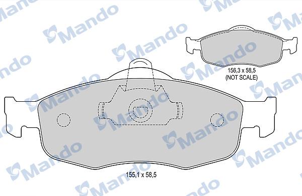 Mando MBF015098 - Bremžu uzliku kompl., Disku bremzes www.autospares.lv