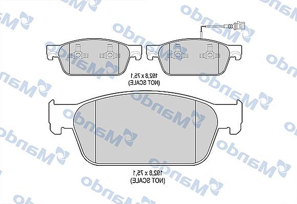 Mando MBF015041 - Bremžu uzliku kompl., Disku bremzes www.autospares.lv