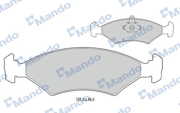 Mando MBF015059 - Тормозные колодки, дисковые, комплект www.autospares.lv