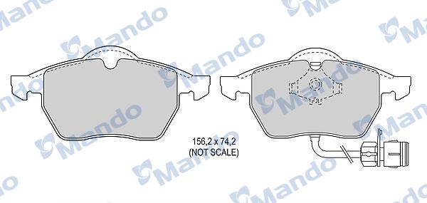 Mando MBF015087 - Тормозные колодки, дисковые, комплект www.autospares.lv