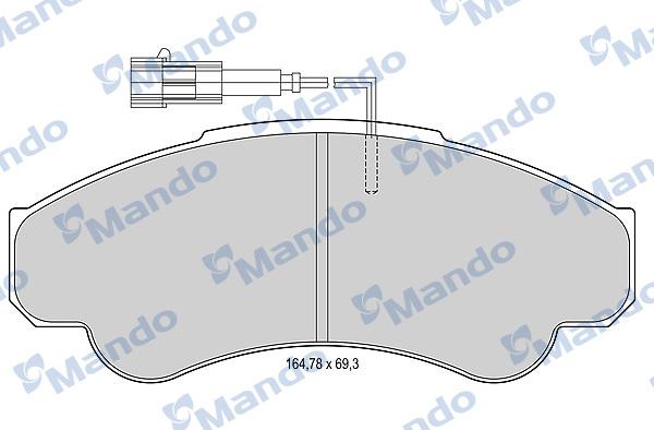 Mando MBF015028 - Тормозные колодки, дисковые, комплект www.autospares.lv