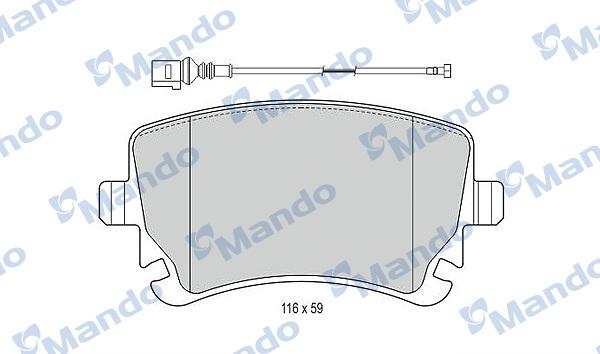 Mando MBF015195 - Тормозные колодки, дисковые, комплект www.autospares.lv