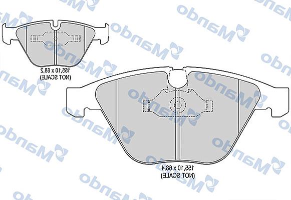 Mando MBF015190 - Bremžu uzliku kompl., Disku bremzes www.autospares.lv