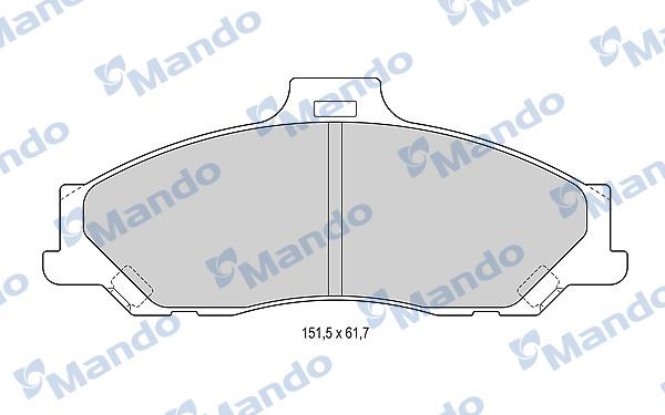 Mando MBF015191 - Bremžu uzliku kompl., Disku bremzes www.autospares.lv