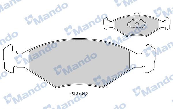 Mando MBF015193 - Bremžu uzliku kompl., Disku bremzes www.autospares.lv